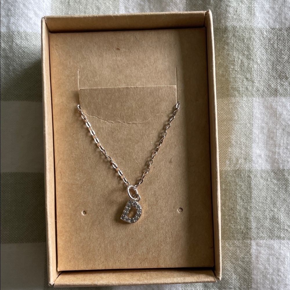 Chic Silver 'D' Pendant Necklace